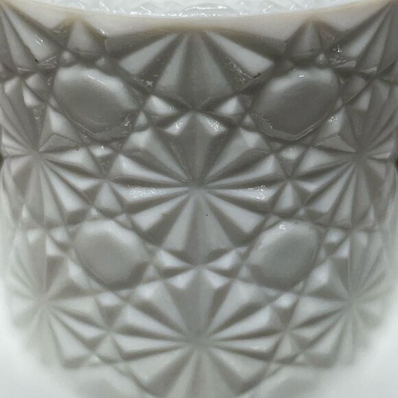 Vintage 1950s Fenton White Milk Glass Top Hat Daisy Dot Pattern Small 4" Planter - Picture 3 of 6